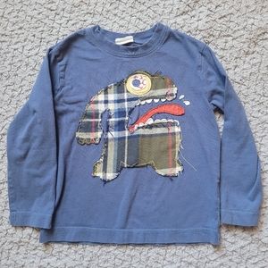 Mini Boden Blue Monster Long Sleeve Shirt